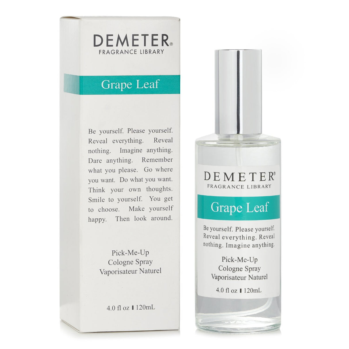 Fresh Grape Leaf Cologne Spray in a stylish 120ml bottle, embodying nature's essence with a fruity, elegant scent.