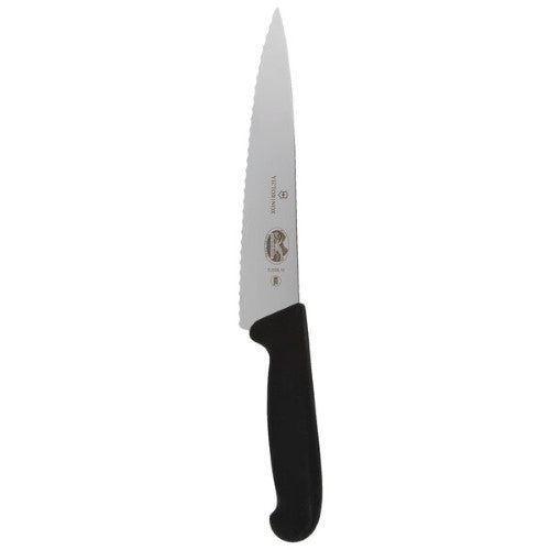 Victorinox Fibrox Serrated Chef Knife 19cm Black Handle