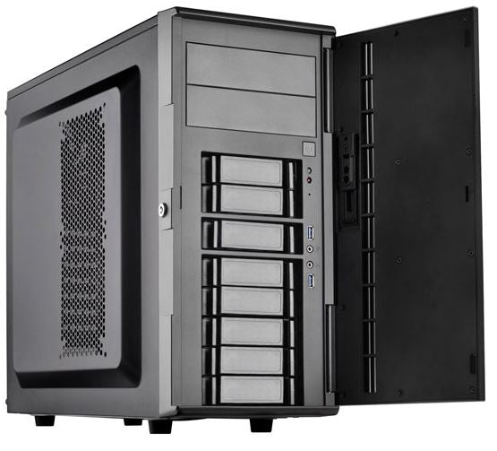 SilverStone CS380B ATX Black Storage Tower with 8 Hotswap Bays