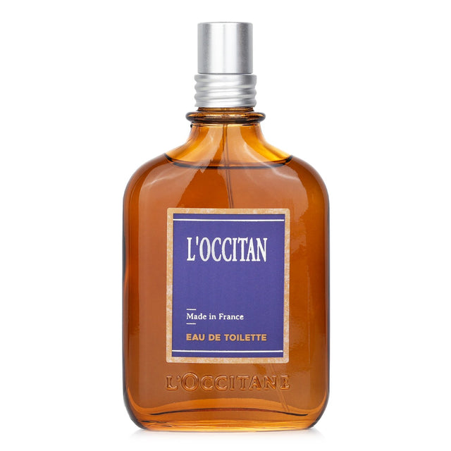 L'Occitane L'Occitan Eau de Toilette 75ml, an aromatic scent for men with lavender, nutmeg, and woodsy notes, perfect for any occasion.