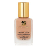 Estee Lauder Double Wear foundation in No. 02 Pale Almond, offering medium coverage and a semi-matte finish for flawless skin.