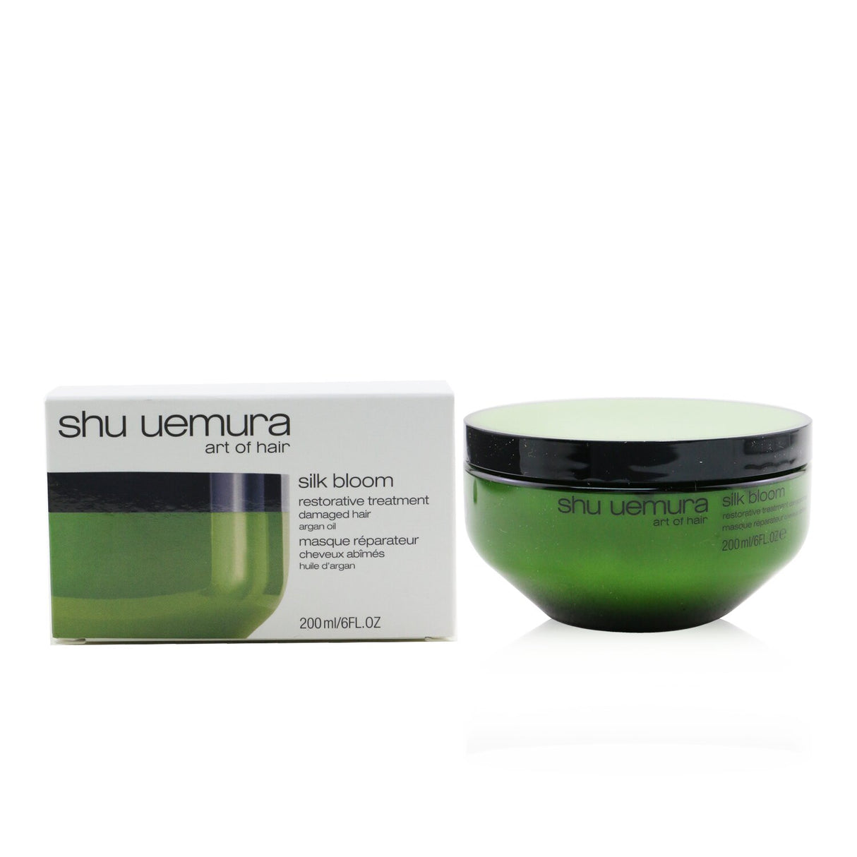 Shu Uemura Silk Bloom Restorative Treatment for damaged hair, enriched with Argan Oil, restores strength and hydration, 200ml.