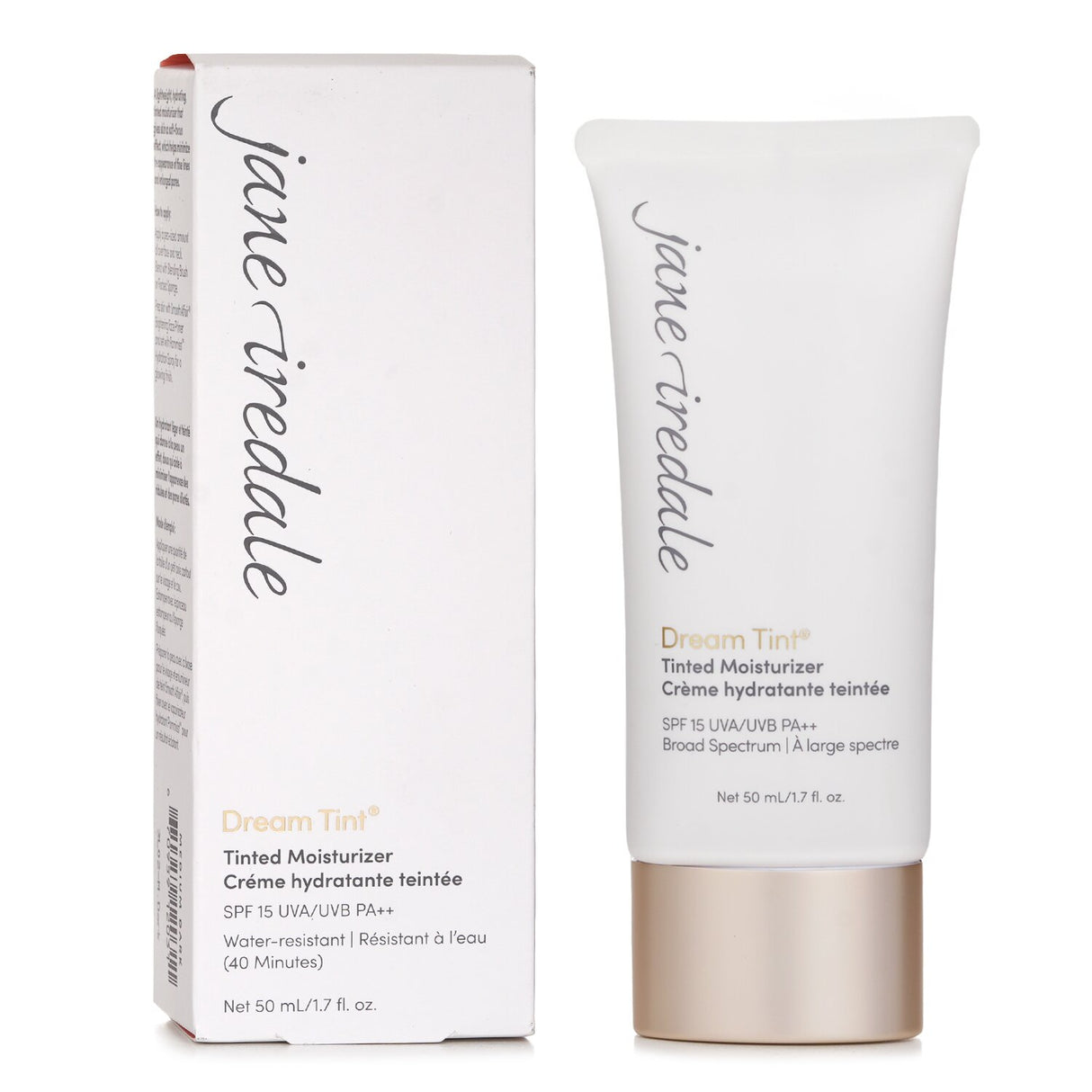 Jane Iredale Dream Tint Tinted Moisturizer SPF 15 in Medium Dark, a hydrating moisturizer that evens skin tone and protects from sun.