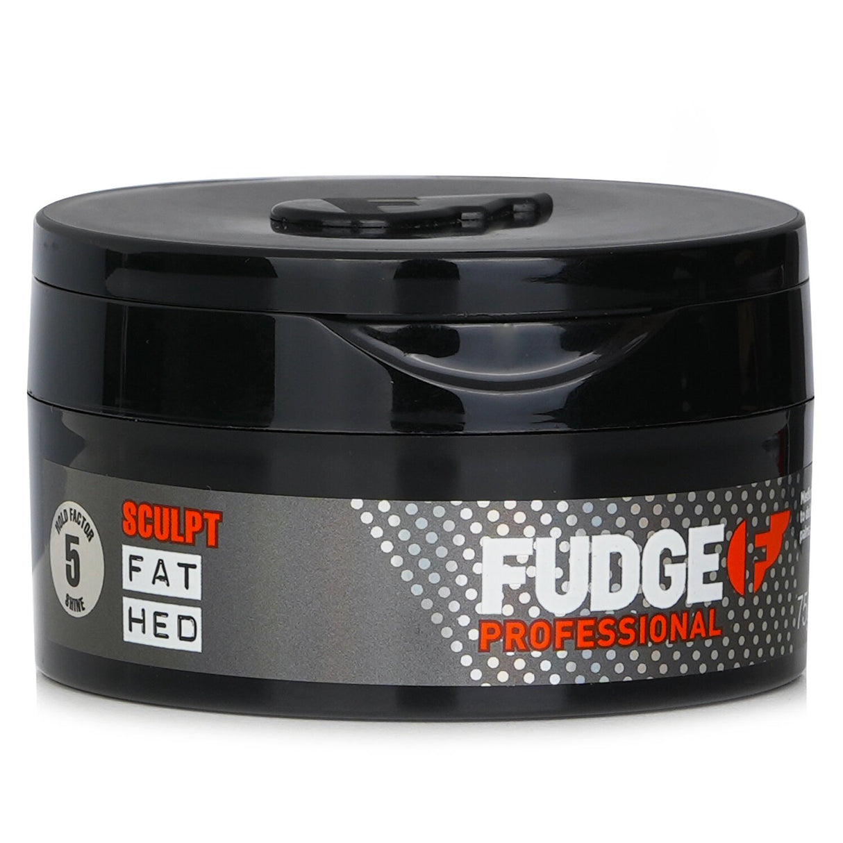 Fudge Fat Hed Texture Paste in a 75g container, offering firm hold, flexibility, and UVA protection for all hair types.