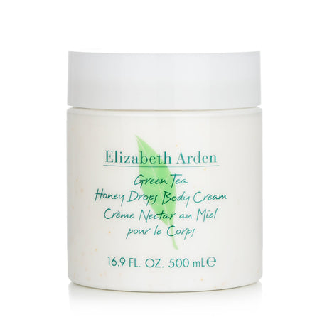 Luxurious body cream enriched with green tea and honey for hydration, smoothness, and a refreshing scent.