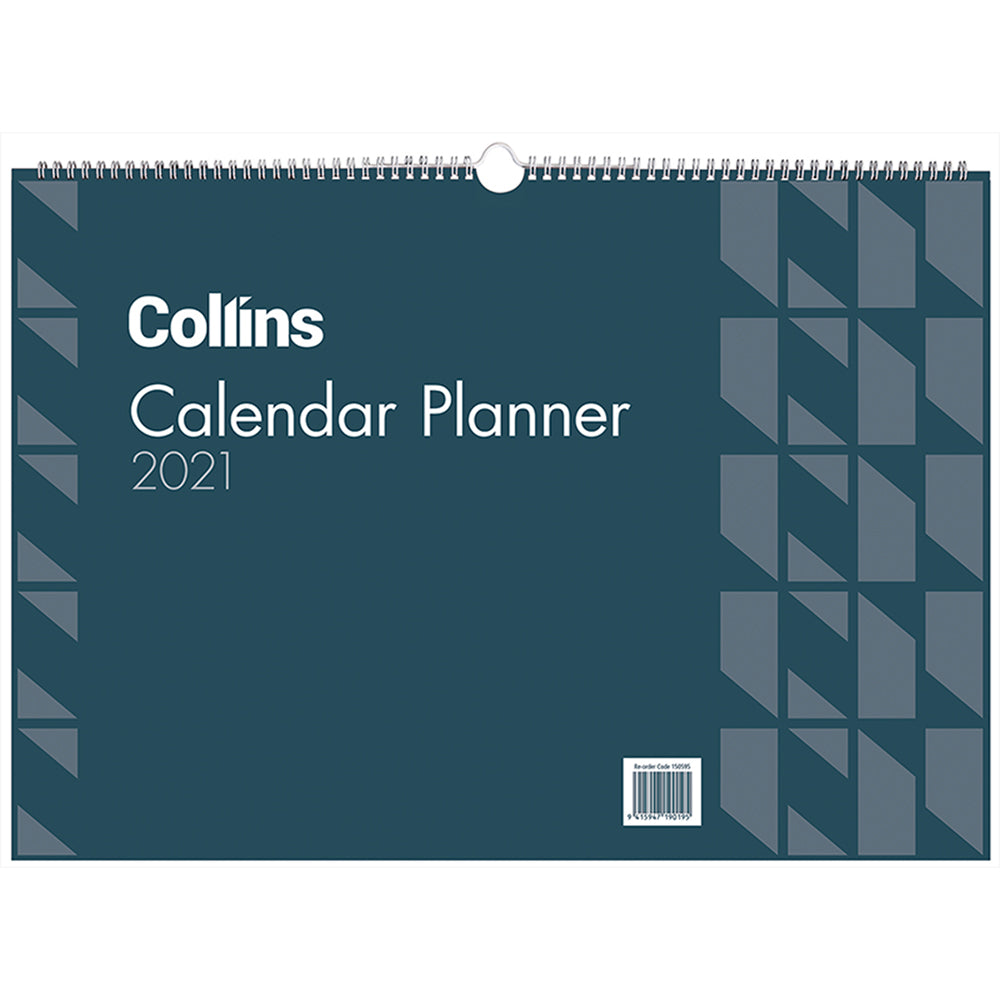 Collins Calendar Colplan Odd Year: Elegant wiro-bound wall calendar, 420x295mm, featuring a full month view for effective planning.