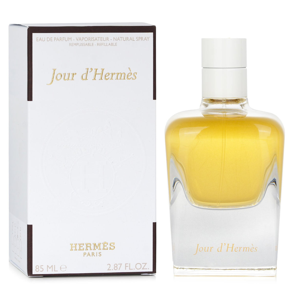 Hermes Jour D'Hermes Eau De Parfum is an enchanting citrus floral scent for women, featuring grapefruit, jasmine, and rose notes.