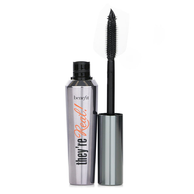 Benefit They're Real Beyond Mascara in Black enhances lashes with length, volume, and definition, offering a glossy, long-lasting finish.