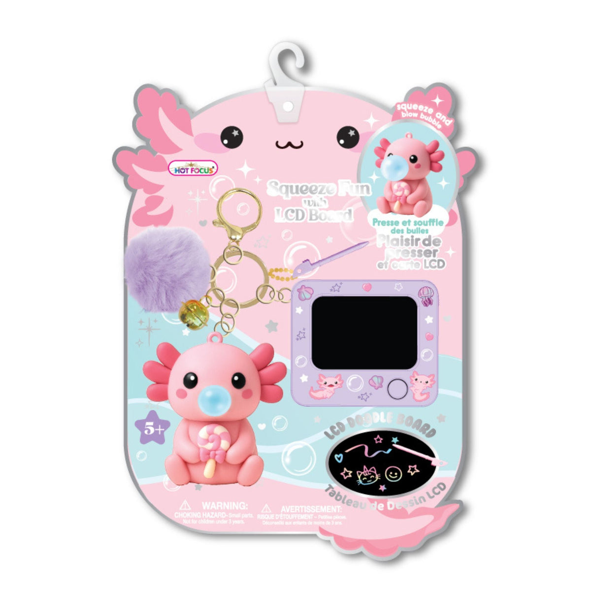 Kids Mini LCD Drawing Board & Squeeze Toy Keychain