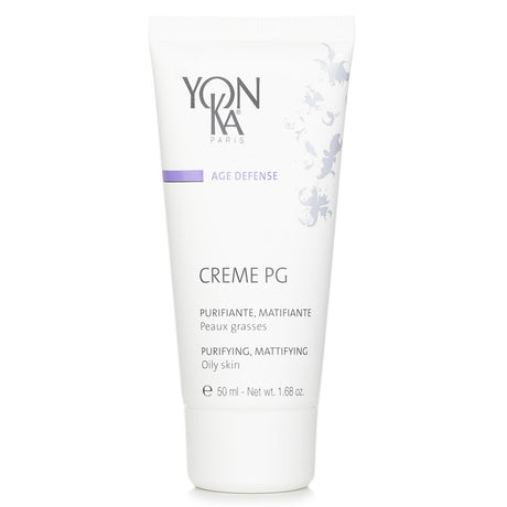 Yonka Age Defense Creme PG for oily skin, purifying and mattifying with essential oils, olive oil, and vitamins A & E.