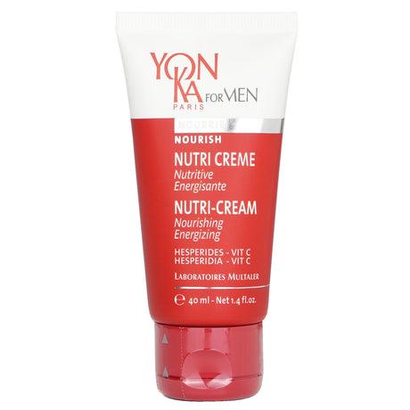 Yonka Nourish Nutri-Cream in 40ml tube, a nourishing and energizing cream for men with antioxidants and essential oils.