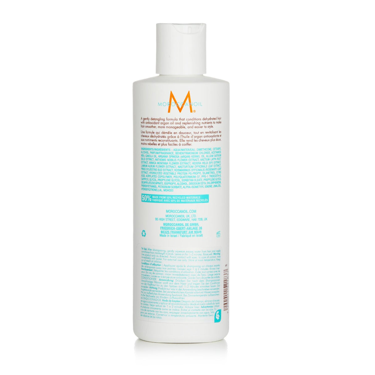 Moroccanoil Hydrating Conditioner in a 250ml bottle, enriched with argan oil for deep hydration and frizz control for all hair types.