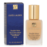 Estee Lauder Double Wear SPF 10 foundation in No. 84 Rattan offers medium coverage, semi-matte finish, and is oil-free for all skin types.