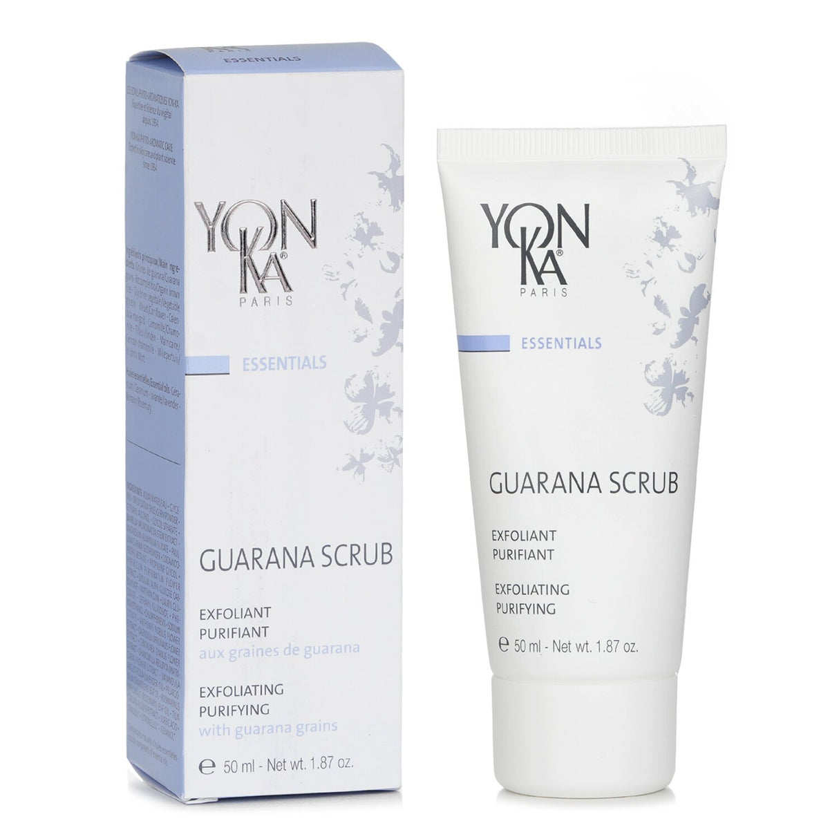 Yonka Guarana Scrub tube, 50ml, exfoliating and purifying face cream with natural micro-beads for smooth, radiant skin.