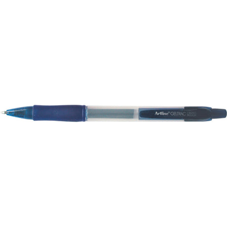 Retractable medium blue gel pens with comfortable rubber grip, ideal for writing, crafting, and vibrant note-taking (set of 12).