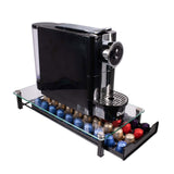 Sleek Avanti Coffee Capsule Holder with glass top, sliding drawer for 40 capsules, perfect for organized coffee storage.