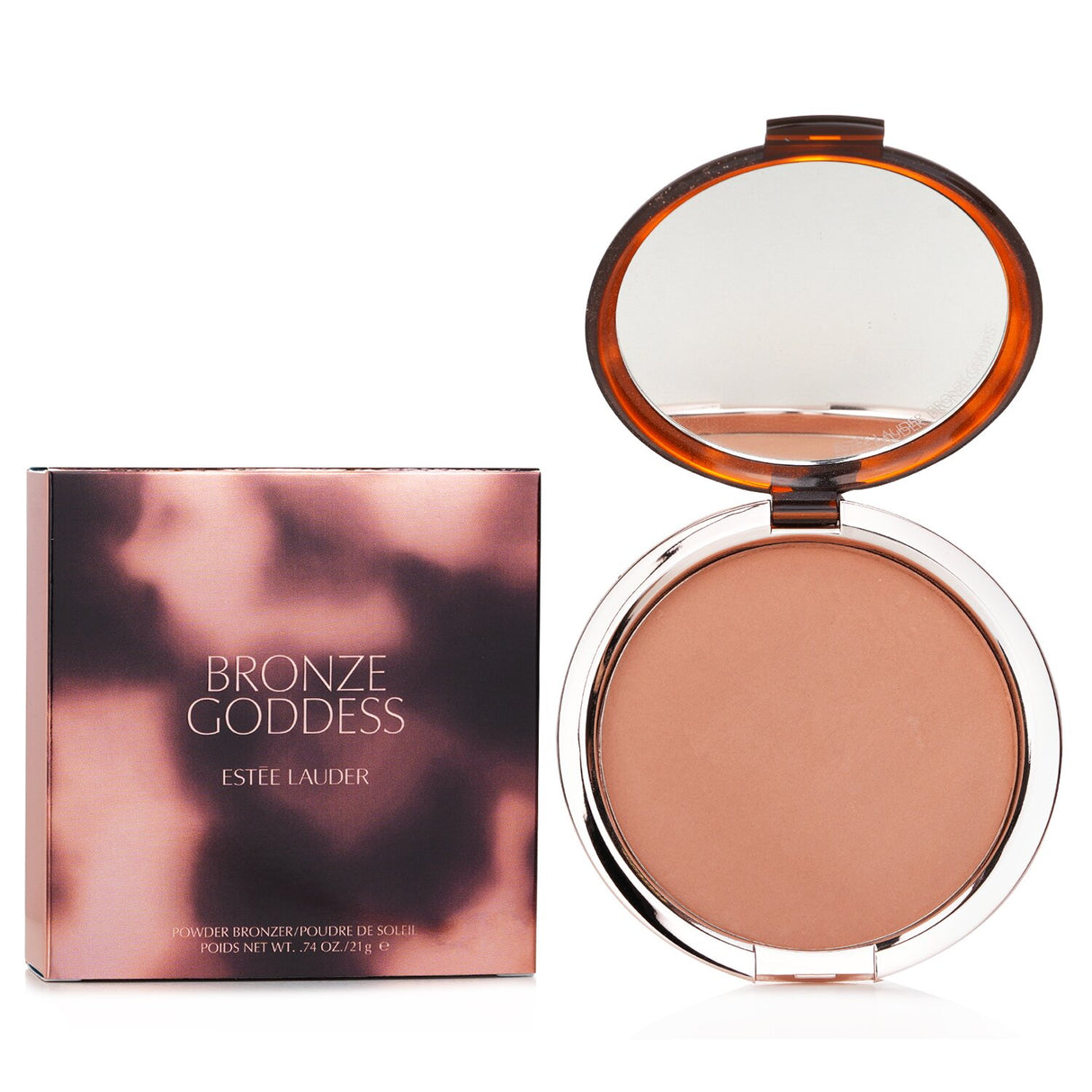 Estee Lauder Bronze Goddess Powder Bronzer #02 Medium in 21g, a lightweight bronzer for a sun-kissed glow on face and shoulders.