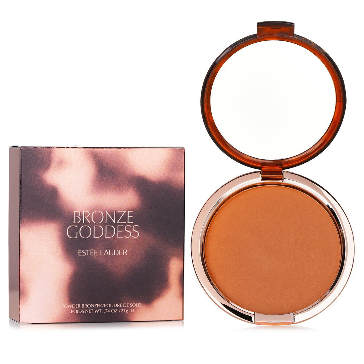 Estee Lauder Bronze Goddess Powder Bronzer #03 Medium Deep, a lightweight bronzer for a sun-kissed glow.