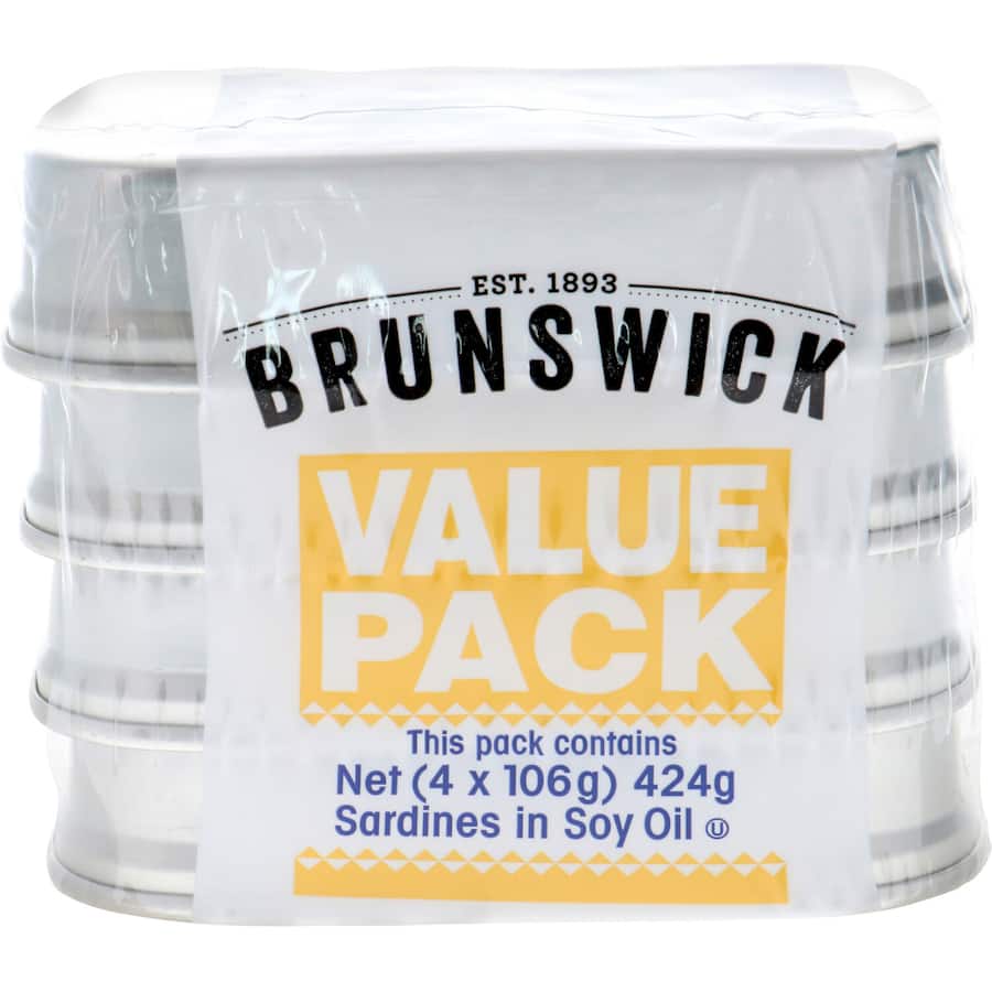 Brunswick Sardines In Oil Tear tab can 4pack