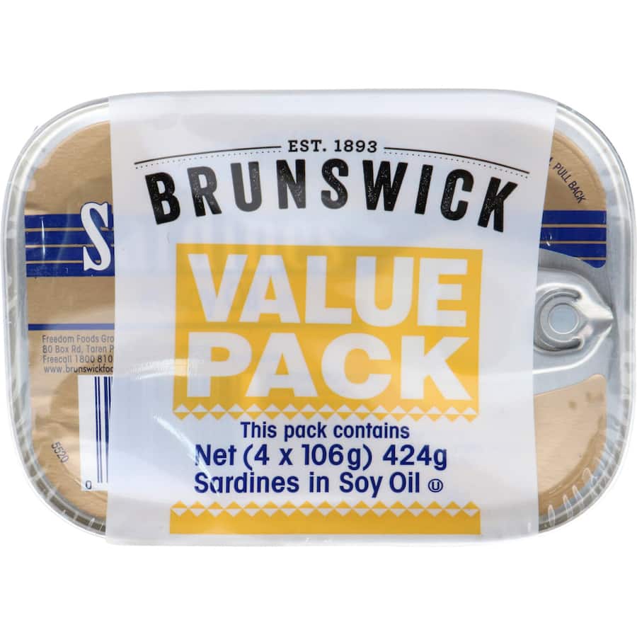 Brunswick Sardines In Oil Tear tab can 4pack