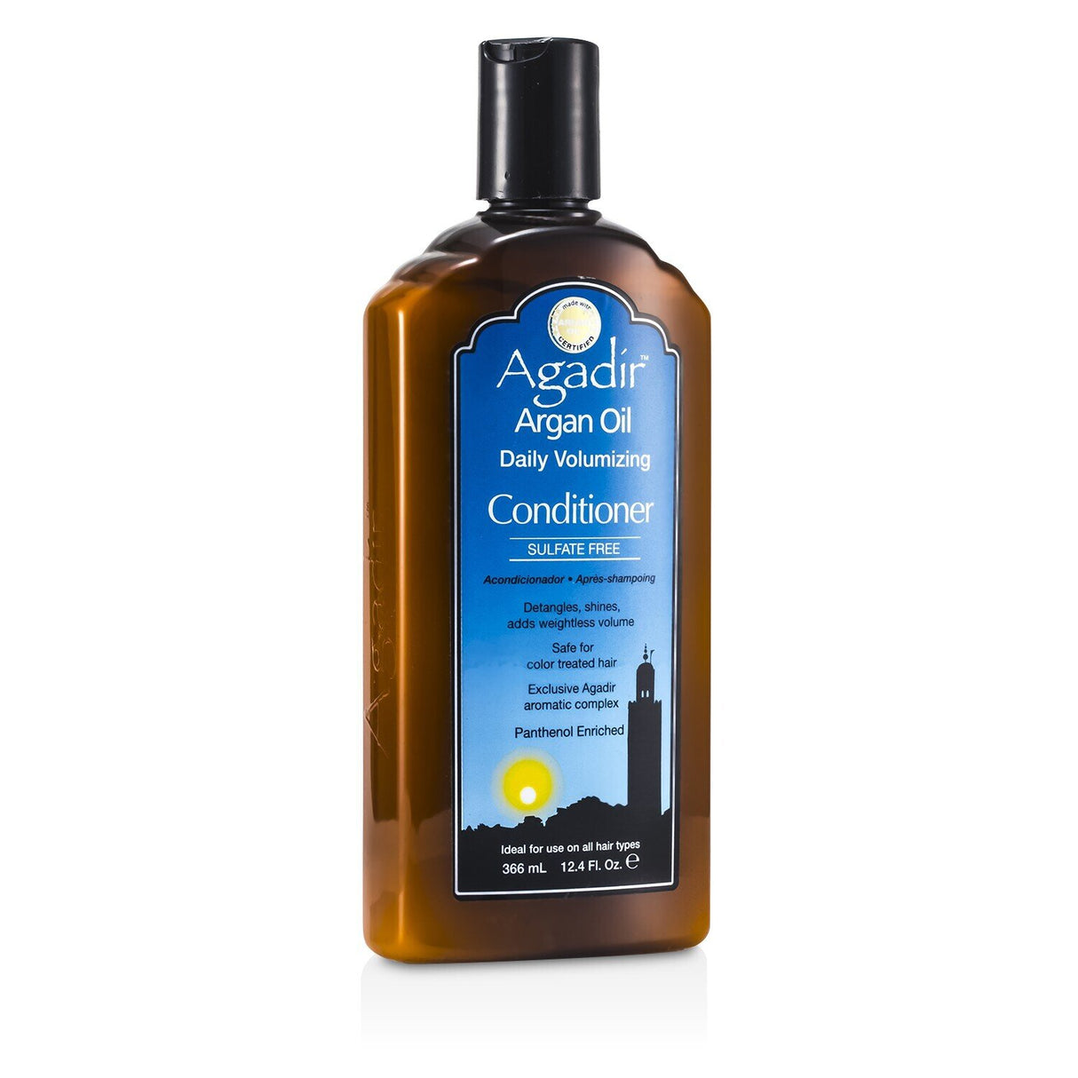 Agadir Argan Oil Daily Volumizing Conditioner enhances all hair types with weightless volume, shine, and effortless detangling.