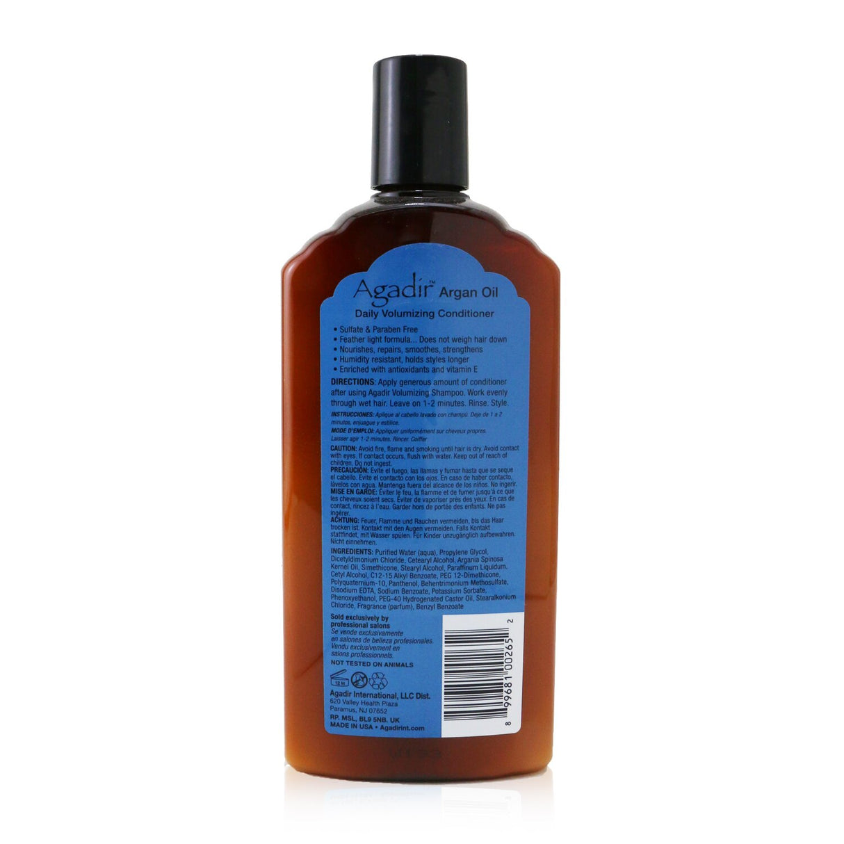 Agadir Argan Oil Daily Volumizing Conditioner enriches hair with volume, shine, and detangles, safe for all hair types.