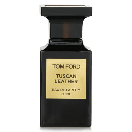 Tom Ford Tuscan Leather Eau De Parfum Spray, 50ml, features a luxurious blend of leather, saffron, and raspberry notes for unisex allure.