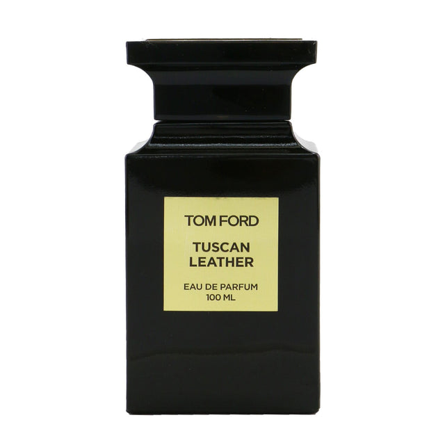 Tom Ford Tuscan Leather Eau De Parfum, 100ml spray, features a luxurious leather fragrance with saffron, raspberry, and woody notes.