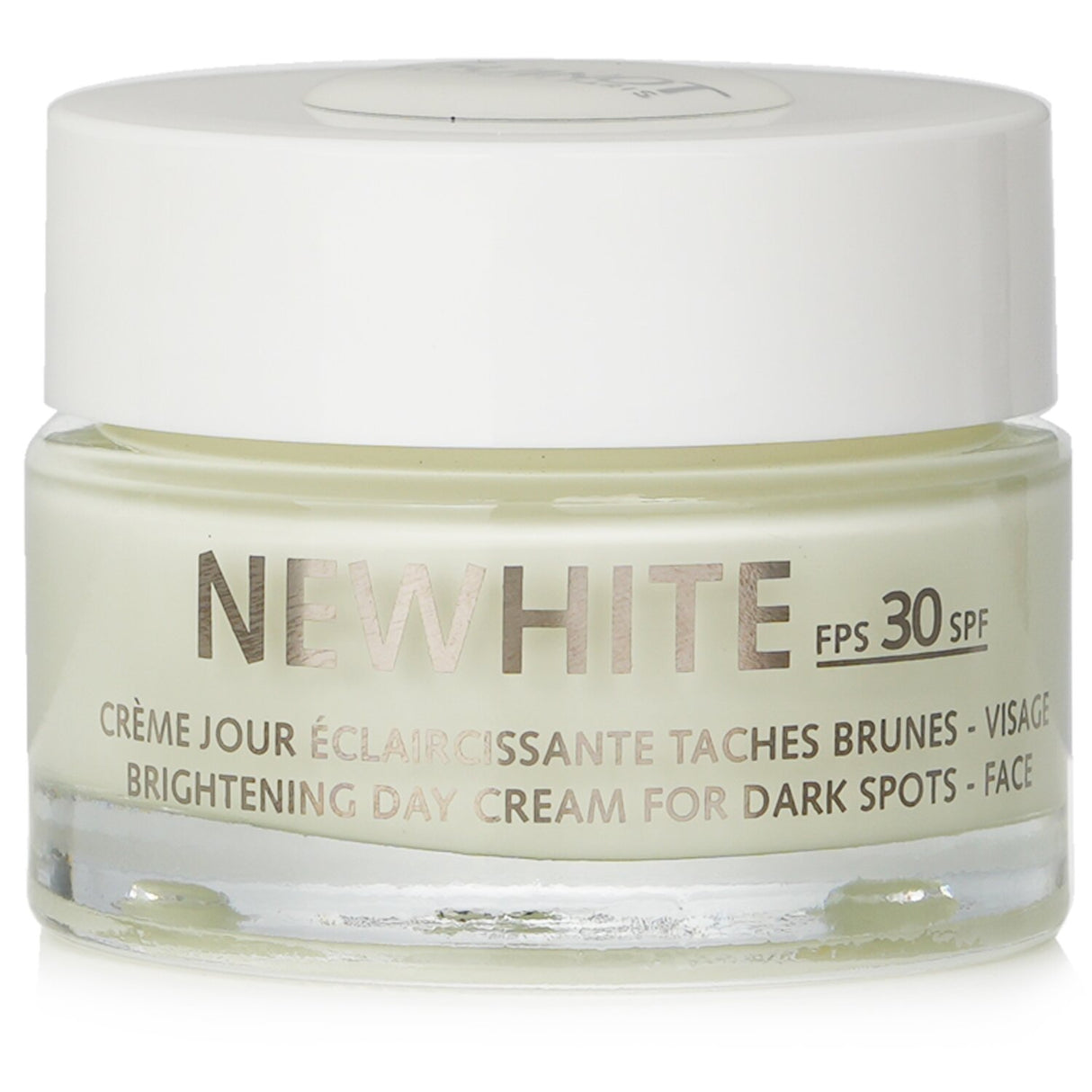 Guinot Newhite Brightening Day Cream SPF 30 in 50ml, enhances radiance and reduces dark spots while protecting from UV rays.