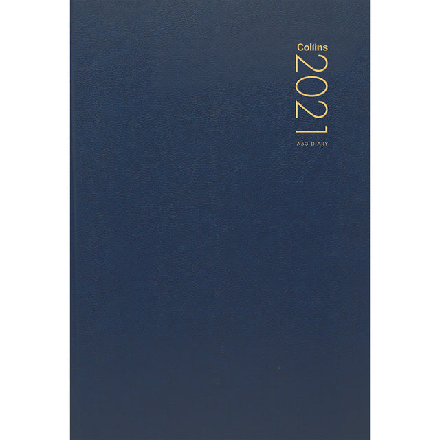 Collins Diary A53 Navy Odd Year: Elegant A5 planner with week view, durable hard cover, and handy ribbon marker for organization.