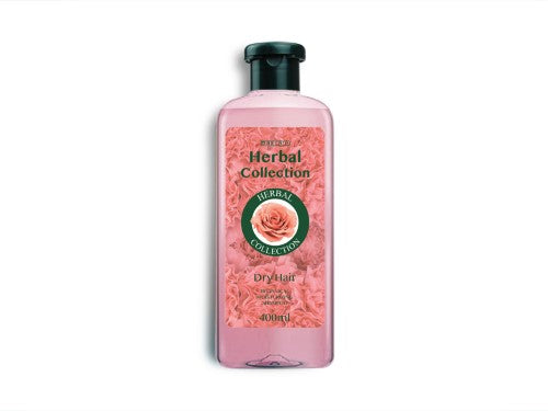 Herbal Collection Dry Hair Shampoo for hydration and revitalization, perfect for all hair types in a 400ml bottle, set of 24.