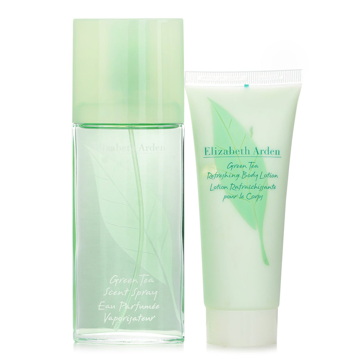 Refreshing Elizabeth Arden Green Tea Coffret featuring a 100ml Eau Parfumee Spray and 100ml Body Lotion for daily upliftment.