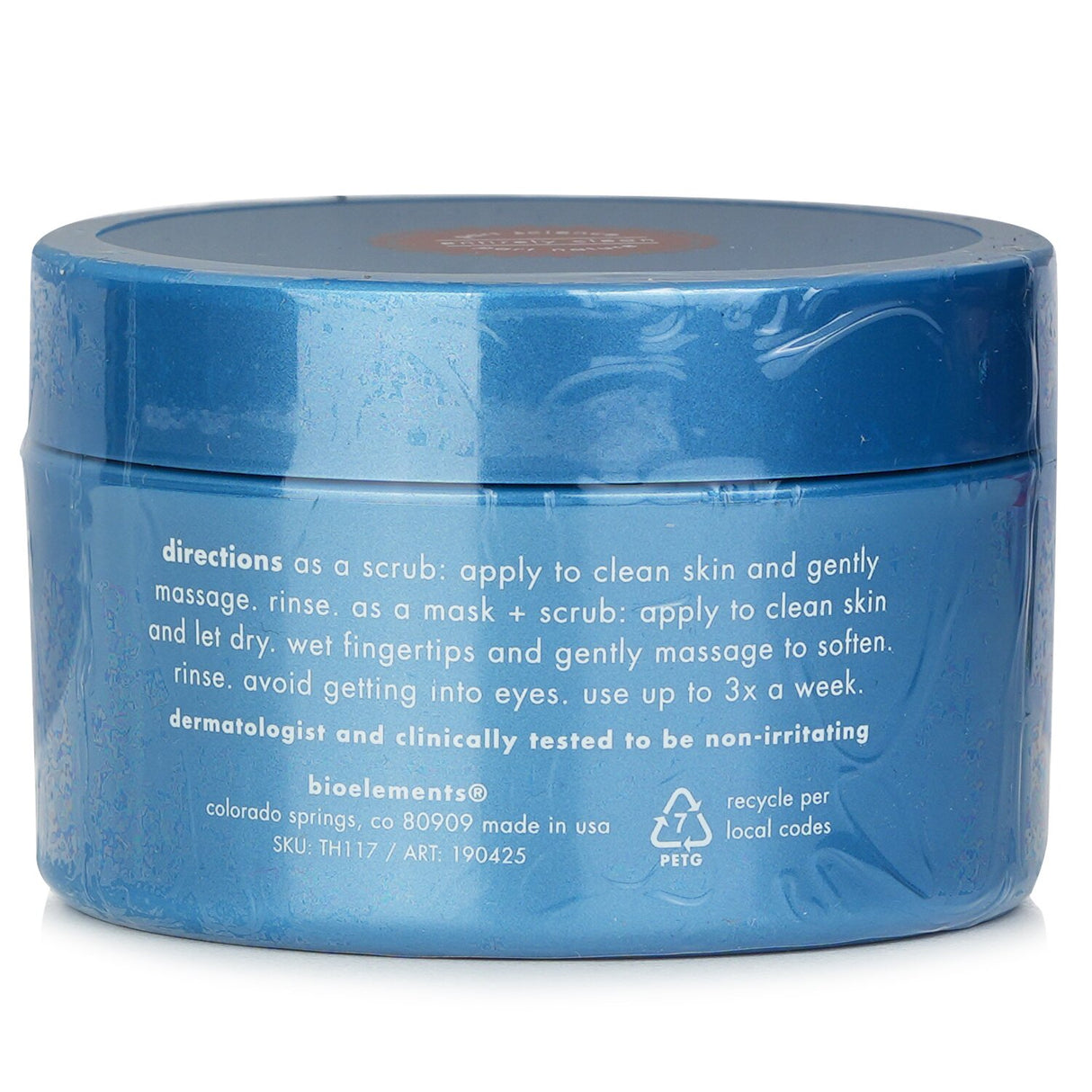 Gentle buffing facial scrub with ultra-fine microgranules for all skin types, revitalizing and enhancing skin texture.