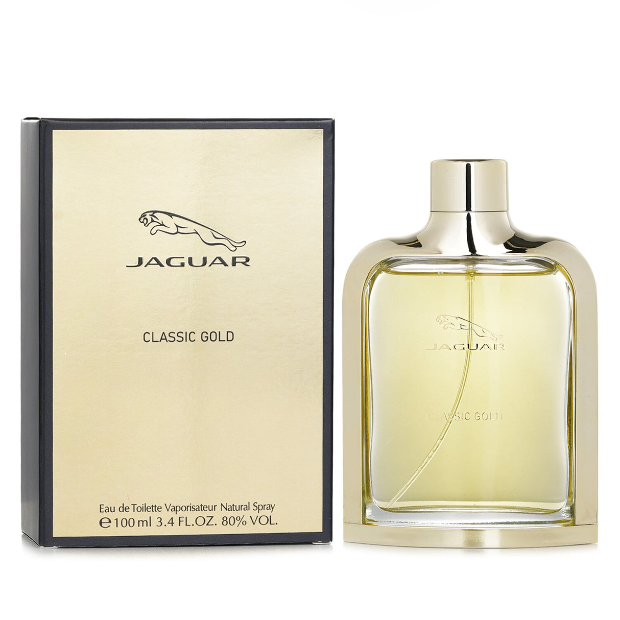 Jaguar Classic Gold Eau De Toilette Spray 100ml with fruity and woody notes, ideal for the modern man's signature scent.