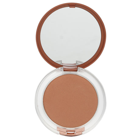 Lightweight bronzer in No. 02 Sunkissed, offers a sun-kissed glow, easy buildable coverage, and long-wearing, oil-free formula.