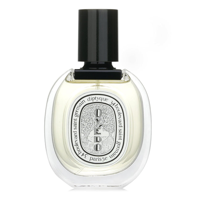 Diptyque Oyedo Eau De Toilette Spray in a sleek 50ml bottle, featuring invigorating citrus notes for a fresh spring and summer scent.