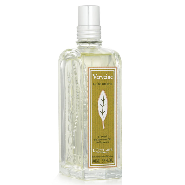 L'Occitane Verveine Eau De Toilette Spray 100ml, citrus floral scent with lemon verbena, rose, and geranium, perfect for daytime wear.