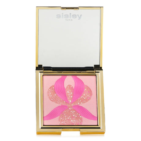 Sisley L'Orchidee Highlighter Blush in Rose with three pink-peach shades and white lily for a radiant, youthful glow.