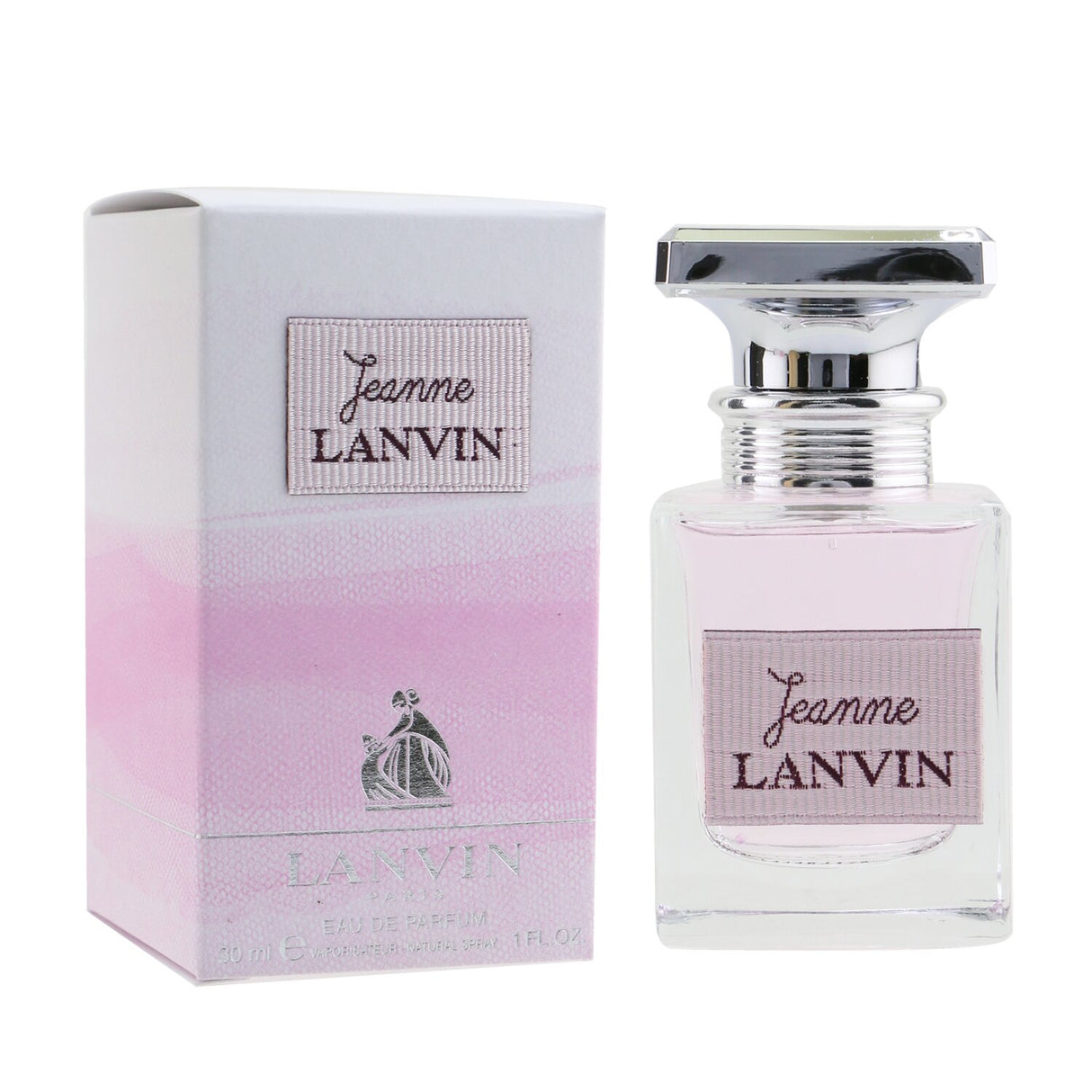 A bottle of Lanvin - Jeanne Lanvin Eau De Parfum Spray, a fruity-floral scent with notes of citron, peony, and musk.