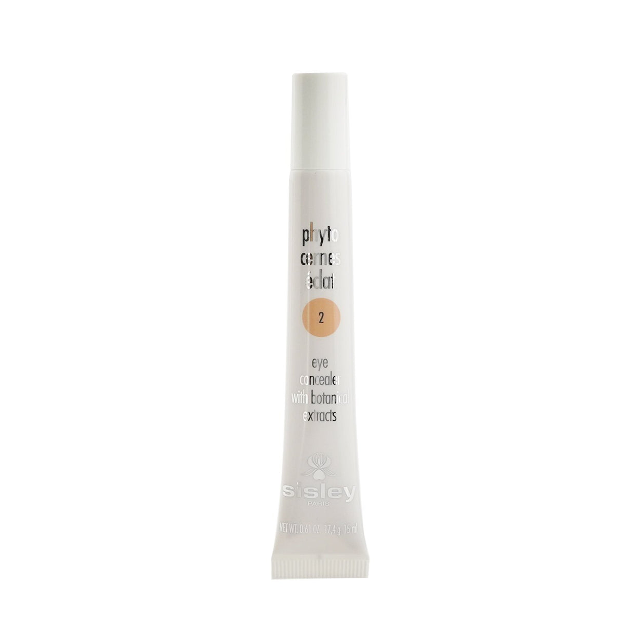 Sisley Phyto Cernes Eclat Eye Concealer #02, a creamy anti-dark circles formula with a cooling metal tip for a youthful look.