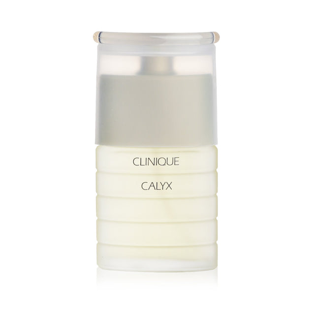 A 50ml bottle of Clinique Calyx Exhilarating Fragrance Spray, featuring fruity floral notes for a refreshing spring scent.