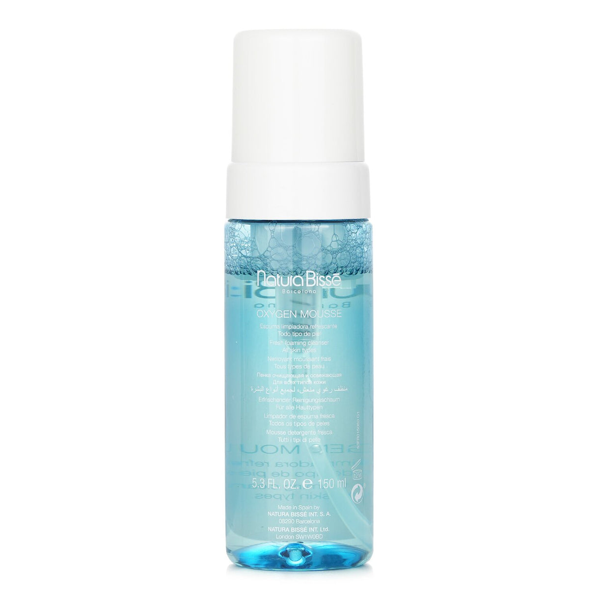 Oxygen Mousse Fresh Foaming Cleanser in a sleek 150ml bottle, perfect for deeply cleansing all skin types and minimizing pores.