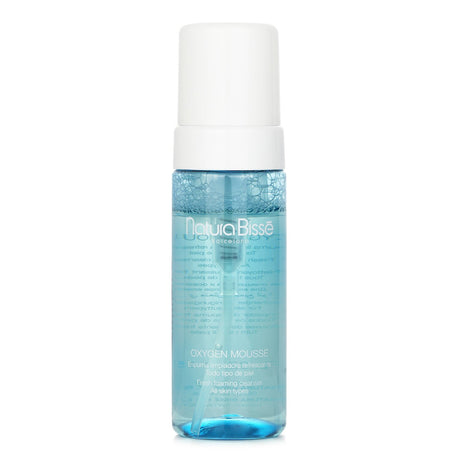 Oxygen Mousse Fresh Foaming Cleanser with a velvety texture, revitalizing skin for a youthful glow, suitable for all skin types.