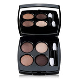 Chanel Les 4 Ombres Quadra Eye Shadow in No. 226 Tisse Rivoli features four blendable shades in a sleek mirror compact.