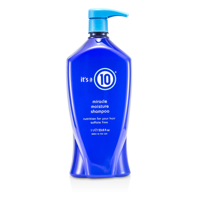 It's A 10 Miracle Moisture Shampoo 1000ml, a luxurious hair care solution for all hair types, infused with vital nutrients.