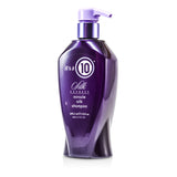 Silk Express Miracle Silk Shampoo in a 295.7ml bottle, hydrates and strengthens hair for a soft, shiny finish.