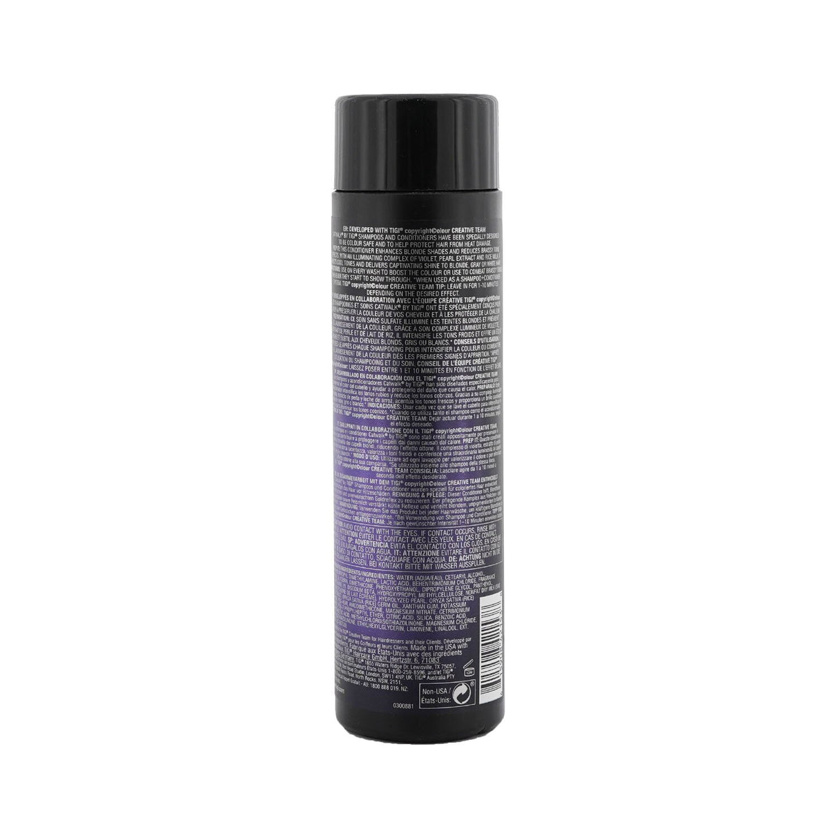 Tigi Catwalk Fashionista Violet Conditioner for blondes, brightening complex to minimize brassiness and enhance shine.