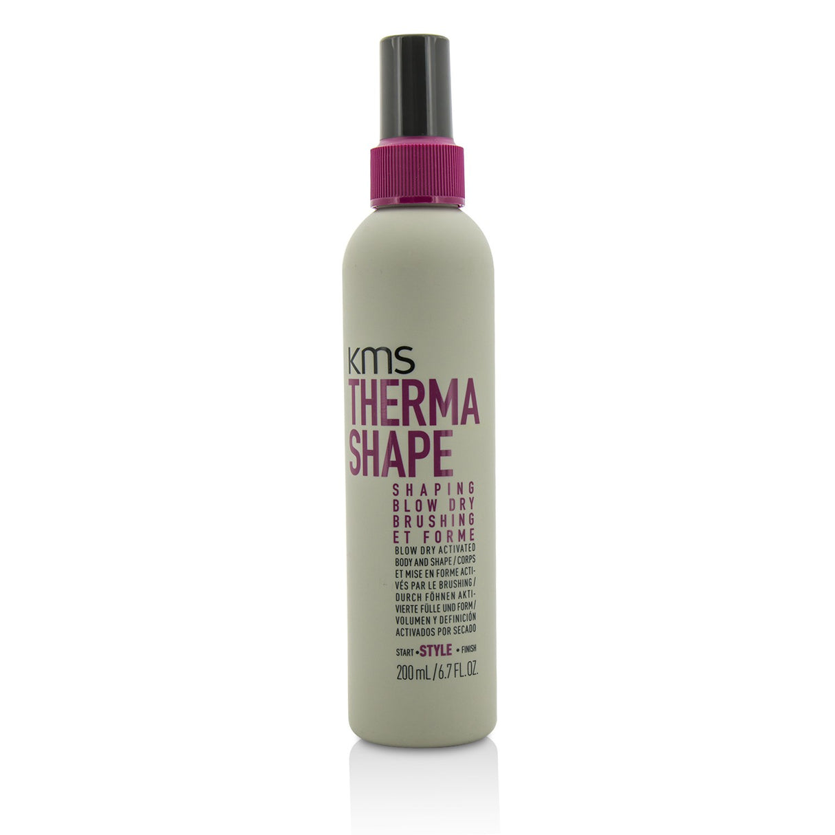 KMS California Therma Shape spray for salon-quality blowouts, adding body and texture to towel-dried hair for effortless styling.