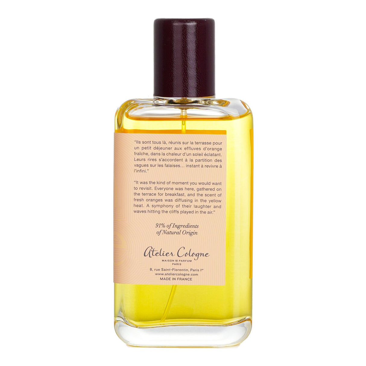 Atelier Cologne Orange Sanguine Spray in a 100ml bottle, featuring fresh citrus notes and a warm, lingering base.