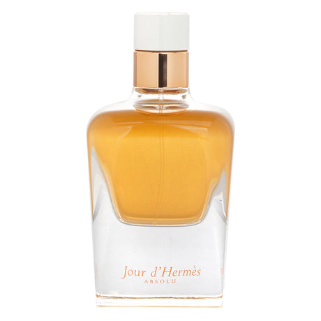 Hermes Jour D'Hermes Absolu Eau De Parfum refillable spray showcases floral notes of gardenia and jasmine in a 85ml elegant bottle.